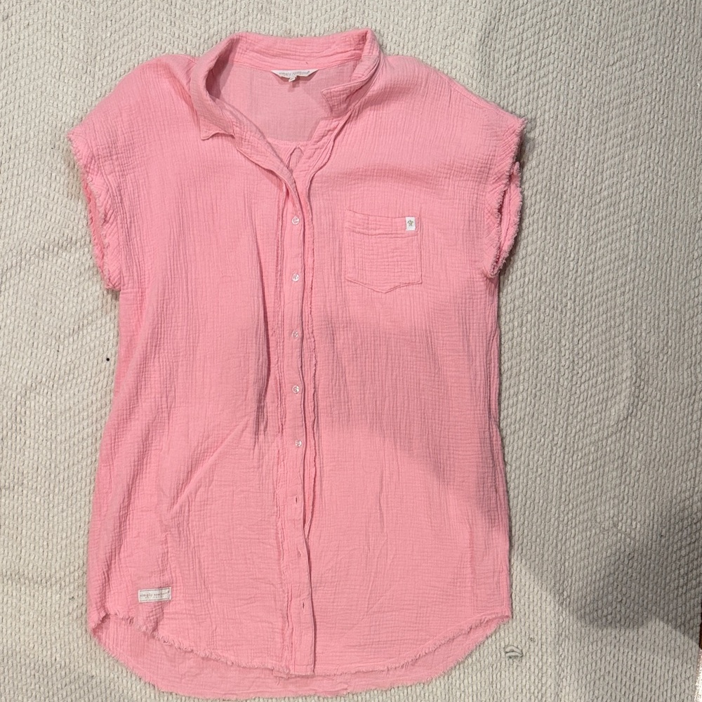 Simply Southern Light Pink Button Down Shirt